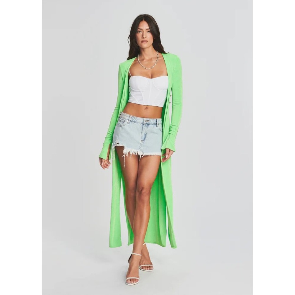 SER.O.YA Murray Lime Floor Length Cardigan Sz Small‎ New